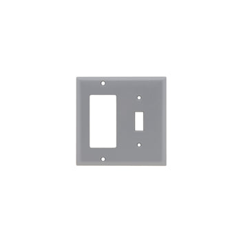 Pass And Seymour Plate Plastic 2-Gang Toggle And SPLEX Without Line Gray (SP126GRY)