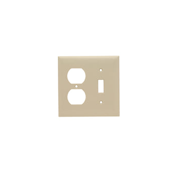 Pass And Seymour Plate Plastic 2-Gang Toggle/Duplex Without Line Ivory (SP18I)