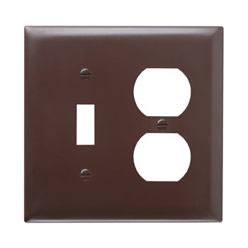 Pass And Seymour Plate Plastic 2-Gang Toggle/Duplex Without Line (SP18)