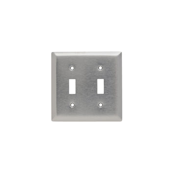 Pass And Seymour Plate SS430 2-Gang 2 Toggle Without Line (SL2)
