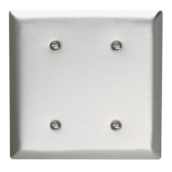 Pass And Seymour Plate SS430 2-Gang Blank Without Line (SL24)