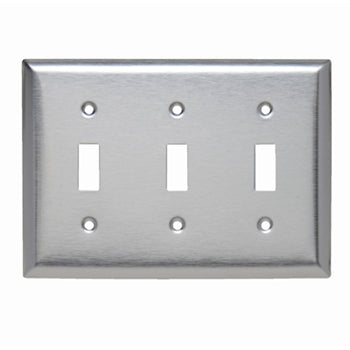 Pass And Seymour Plate SS430 3-Gang 3 Toggle Without Line (SL3)
