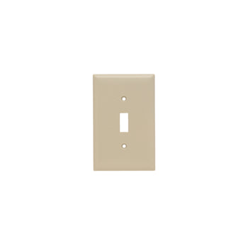 Pass And Seymour Plastic Plate Junior Jumbo 1-Gang Toggle Without Line Ivory (SPJ1I)