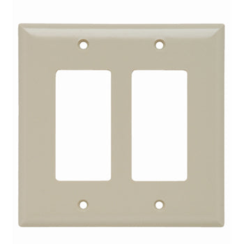 Pass And Seymour Plastic Plate Junior Jumbo 2-Gang 2 SPLEX Without Line Ivory (SPJ262I)