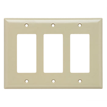 Pass And Seymour Plastic Plate Junior Jumbo 3-Gang 3 SPLEX Without Line Ivory (SPJ263I)