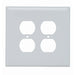 Pass And Seymour Plastic Plate Jumbo 2-Gang 2 Duplex Without Line White (SPO82W)