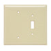Pass And Seymour Plastic Plate Jumbo 2-Gang Blank/Toggle Without Line Ivory (SPO113I)