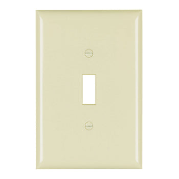 Pass And Seymour Plastic Plate Jumbo 1-Gang Toggle Without Line White (SPO1W)