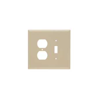 Pass And Seymour Plastic Plate Jumbo 2-Gang Toggle/Duplex Without Line Ivory (SPO18I)