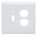 Pass And Seymour Plastic Plate Jumbo 2-Gang Toggle/Duplex Without Line White (SPO18W)