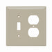 Pass And Seymour Plate Plastic Junior Jumbo 2-Gang Toggle/Duplex Without Line Ivory (SPJ18I)
