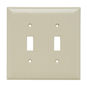 Pass And Seymour Plate Plastic Junior Jumbo 2-Gang 2 Toggle Without Line Ivory (SPJ2I)