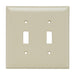 Pass And Seymour Plate Plastic Junior Jumbo 2-Gang 2 Toggle Without Line Ivory (SPJ2I)