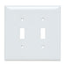 Pass And Seymour Plate Plastic Junior Jumbo 2-Gang 2 Toggle Without Line White (SPJ2W)