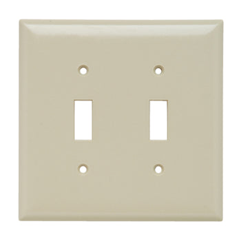 Pass And Seymour Plate Plastic Jumbo 2-Gang 2 Toggle Without Line Ivory (SPO2I)