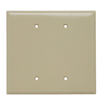 Pass And Seymour Plate Plastic Jumbo 2-Gang Blank Without Line Ivory (SPO23I)