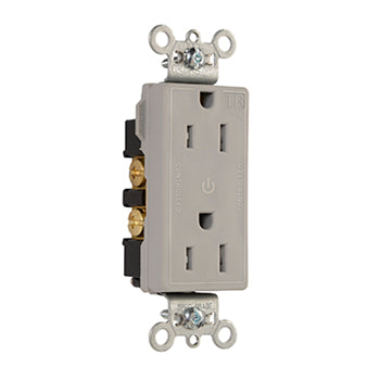 Pass And Seymour Plug Load Decorator 15A 125V Dual Control Gray (TR26262CDGRY)