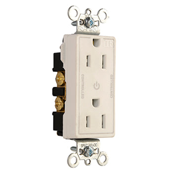 Pass And Seymour Plug Load Decorator 15A 125V Dual Control White (TR26262CDW)