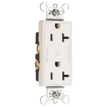 Pass And Seymour Plug Load Decorator 20A 125V Dual Control White (TR26362CDW)