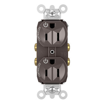 Pass And Seymour Plug Load Receptacle 15A 125V Dual Control Brown (TR5262CD)