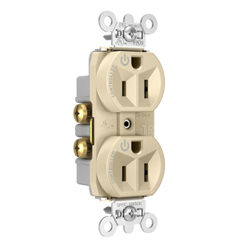 Pass And Seymour Plug Load Receptacle 15A 125V Dual Control Ivory (TR5262CDI)