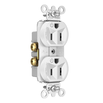 Pass And Seymour Plug Load Receptacle 15A 125V Dual Control White (TR5262CDW)
