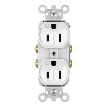 Pass And Seymour Plug Load Receptacle 15A 125V Dual Control White (TR5262CDW)