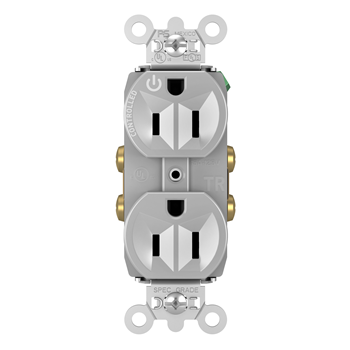 Pass And Seymour Plug Load Receptacle 15A 125V Half Control Gray (TR5262CHGRY)