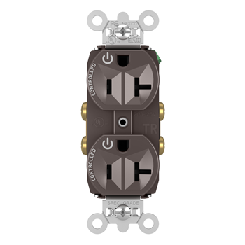 Pass And Seymour Plug Load Receptacle 20A 125V Dual Control Brown (TR5362CD)