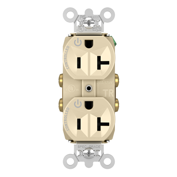 Pass And Seymour Plug Load Receptacle 20A 125V Dual Control Ivory (TR5362CDI)