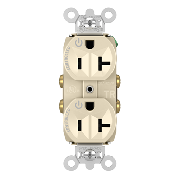 Pass And Seymour Plug Load Receptacle 20A 125V Dual Control Light Almond (TR5362CDLA)
