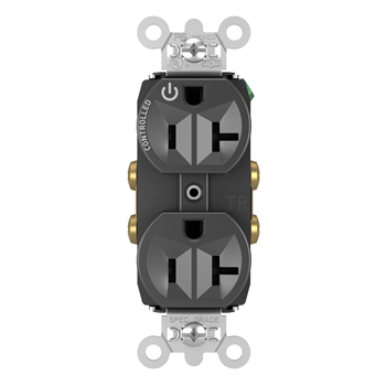Pass And Seymour Plug Load Receptacle 20A 125V Half Control Black (TR5362CHBK)