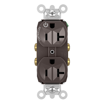 Pass And Seymour Plug Load Receptacle 20A 125V Half Control Brown (TR5362CH)