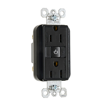 Pass And Seymour Plugload RF Receptacle 15A Dual Control Black (RF26252CDBK)