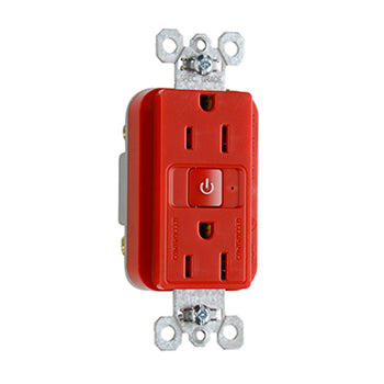 Pass And Seymour Plugload RF Receptacle 15A Dual Control Red (RF26252CDRED)