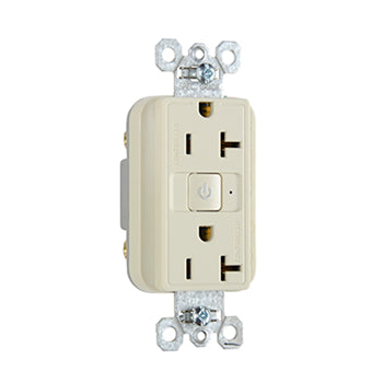 Pass And Seymour Plugload RF Receptacle 20A Dual Control Light Almond (RF26352CDLA)