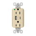 Pass And Seymour PlugTail 15A Hospital Grade Hybrid AC USB Duplex Ivory (PTTR15HACUSBI)