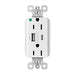 Pass And Seymour PlugTail 15A Hospital Grade Hybrid AC USB Duplex White (PTTR15HACUSBW)