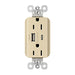 Pass And Seymour PlugTail 15A Hybrid AC USB Duplex Ivory (PTTR15ACUSBI)