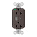 Pass and Seymour Plugtail 20A Hospital Grade Hybrid AC USB Duplex Brown  (PTTR20HACUSB)