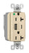 Pass And Seymour PlugTail 20A Hospital Grade Hybrid AC USB Duplex Ivory (PTTR20HACUSBI)