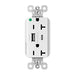 Pass And Seymour PlugTail 20A Hospital Grade Hybrid AC USB Duplex White (PTTR20HACUSBW)