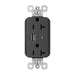 Pass And Seymour PlugTail 20A Hybrid AC USB Duplex Black (PTTR20ACUSBBK)