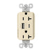 Pass And Seymour PlugTail 20A Hybrid AC USB Duplex Light Almond (PTTR20ACUSBLA)