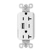 Pass And Seymour PlugTail 20A Hybrid AC USB Duplex White (PTTR20ACUSBW)