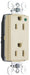 Pass and Seymour Plugtail Duplex Decorator Hospital Grade Tamper-Resistant 15A/125V White  (PTTR26262HGW)