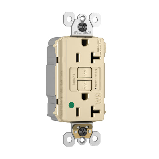 Pass And Seymour PlugTail GFCI Receptacle Hospital Grade Tamper-Resistant Weather-Resistant 20A Ivory (PT2097HGTRWRI)