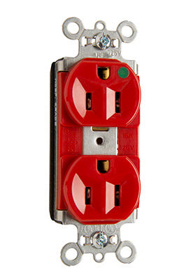 Pass and Seymour Plugtail Hospital Grade Compact Design Receptacle 15A/125V Red  (PT8200HRED)