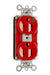 Pass and Seymour Plugtail Hospital Grade Compact Design Receptacle 15A/125V Red  (PT8200HRED)