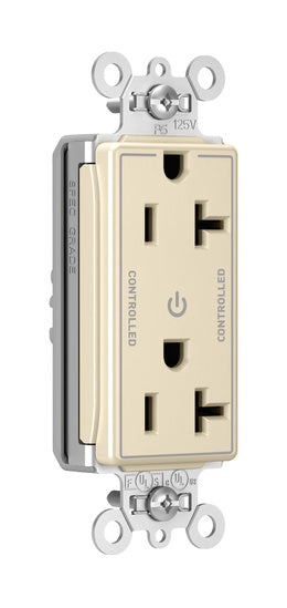 Pass and Seymour Plugtail Plugload Decorator 20A125V Dual Controlled Light Almond  (PT26352CDLA)